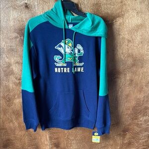 Notre Dame Blue and Green Hoodie